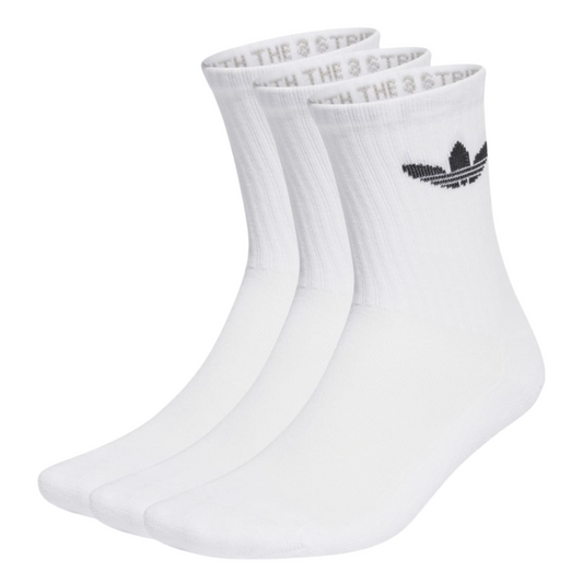 Trefoil Cushion Socks 3-Pairs - White