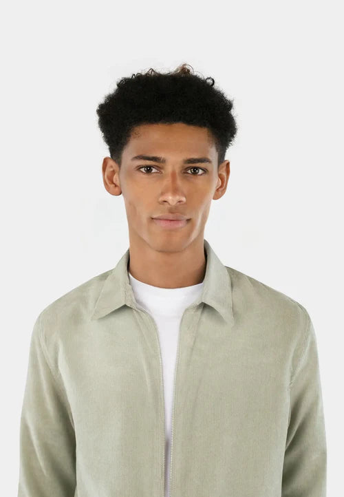 Aden cord zip overshirt - Light green