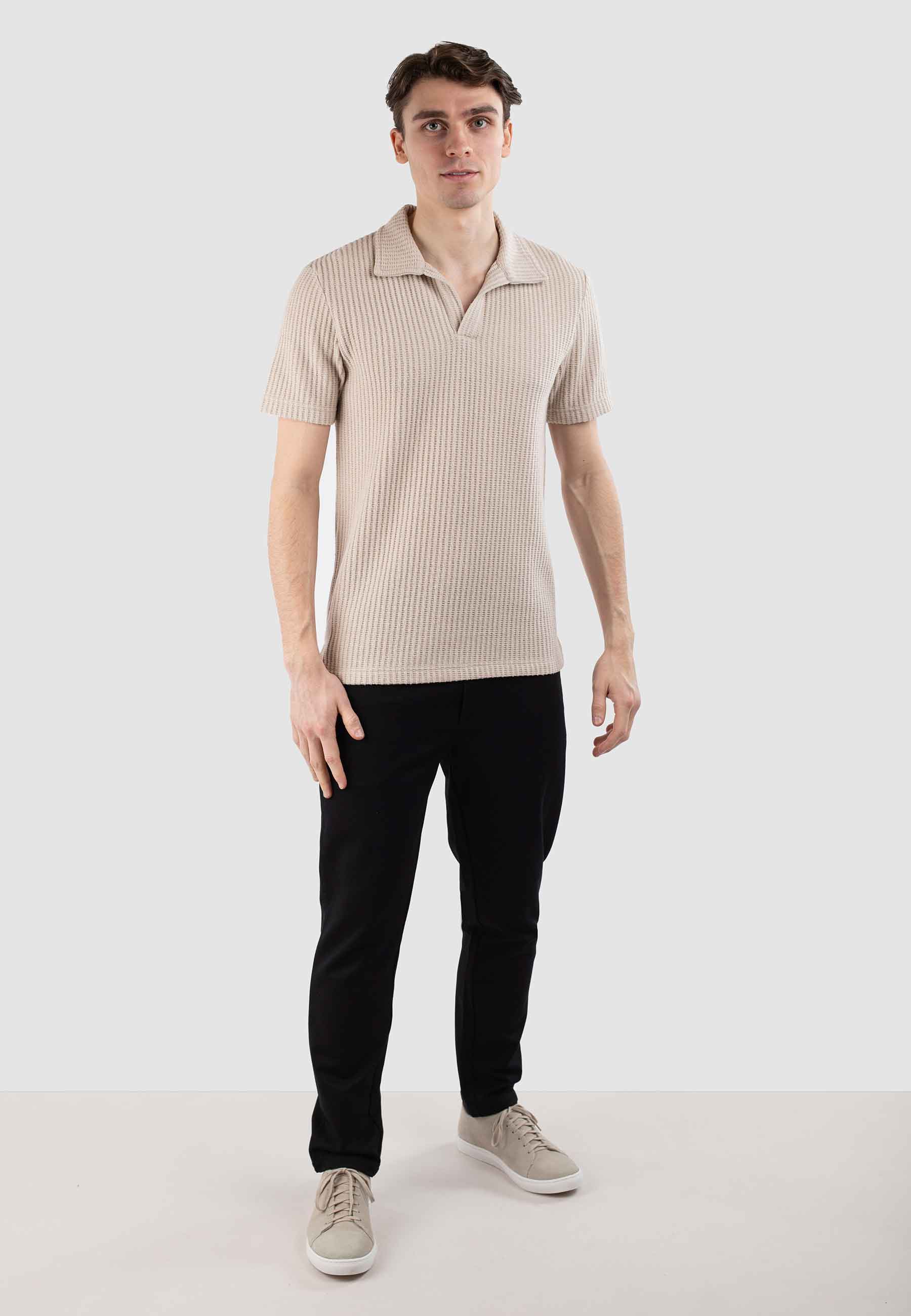 Nelson Knitted Polo - Oyster