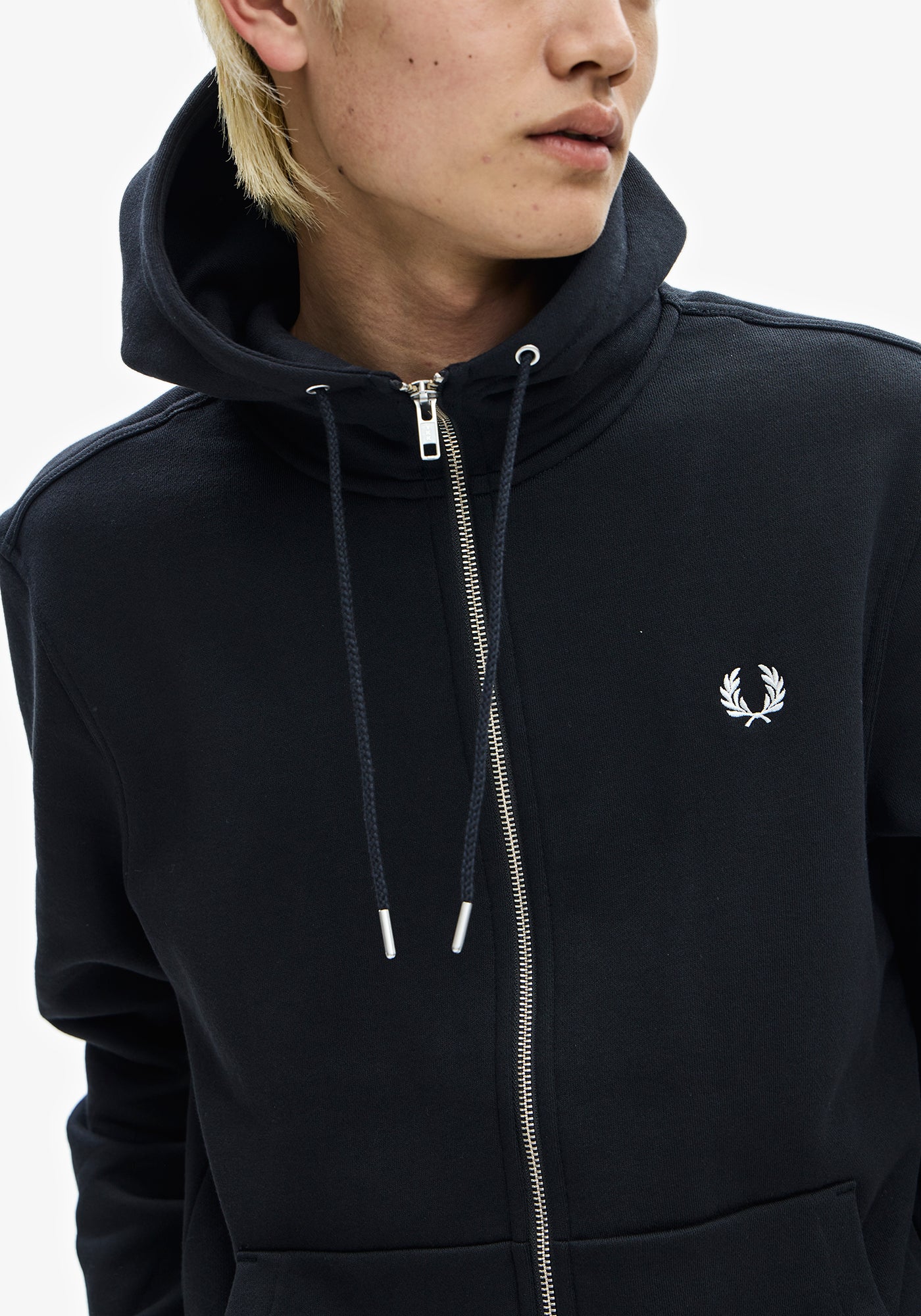 Hooded Zip Through Sweatshirt - Black