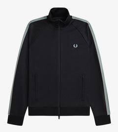 Two Colour Tape Track Jacket - Black