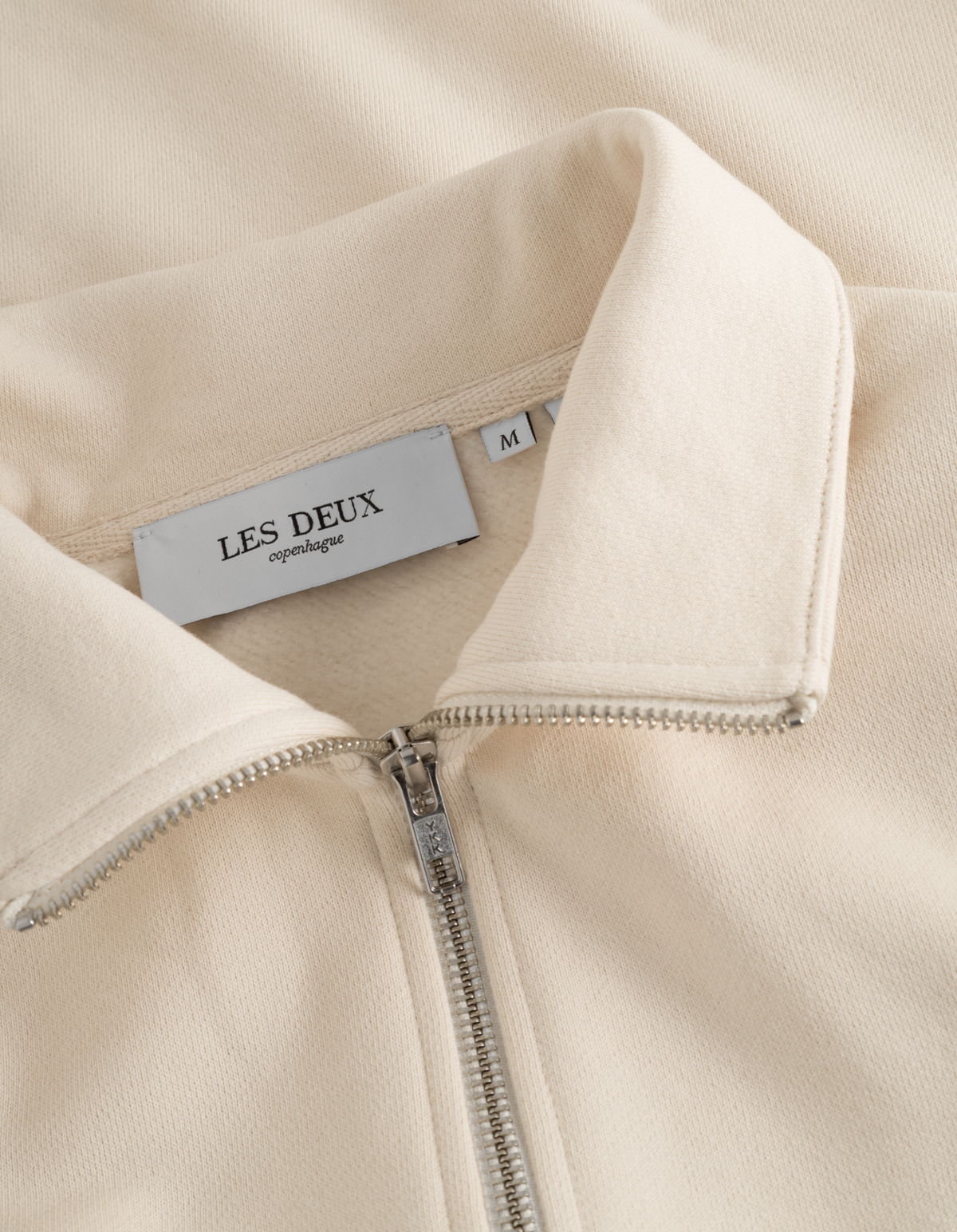 Crew Half-Zip Sweatshirt - Light Ivory/Walnut