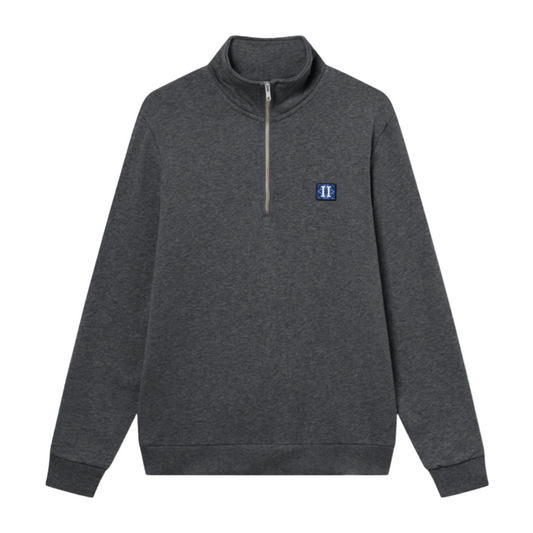 Piece Half-Zip Sweatshirt 2.0 - Charcoal Melange/Olympian Blue-Dark Navy