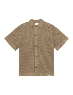 Garrett Knitted Short-sleeve Shirt - Walnut