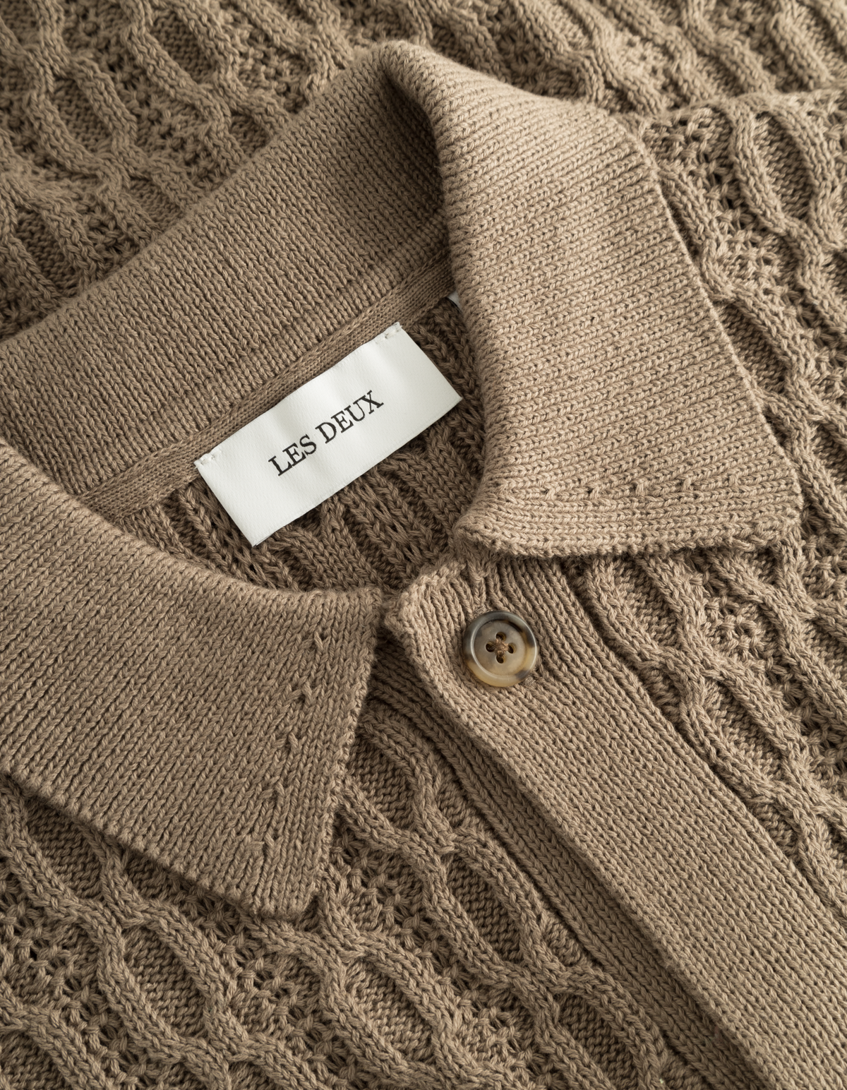 Garrett Knitted Short-sleeve Shirt - Walnut