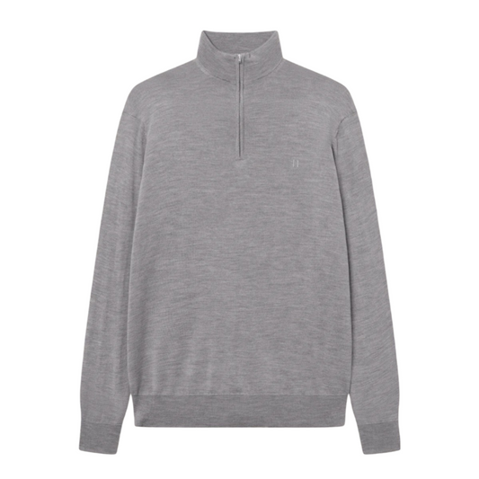 Greyson Half-Zip Merino Knit - Concrete Melange