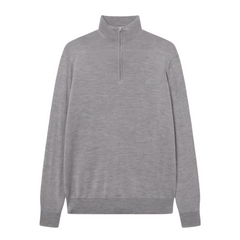 Greyson Half-Zip Merino Knit - Concrete Melange