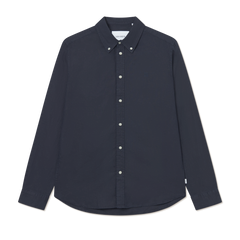 Kristian Linen Botton-down Shirt - Dark Navy