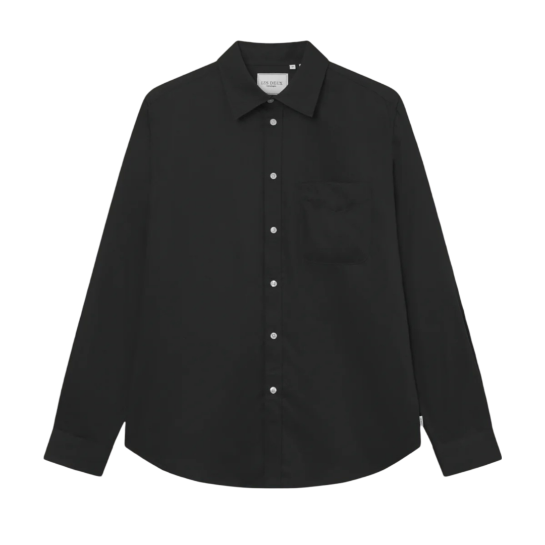 Kent Tencel Long-sleeve Shirt - Black