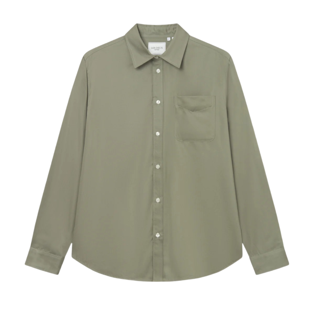 Kent Tencel Long-sleeve Shirt - Lichen Green