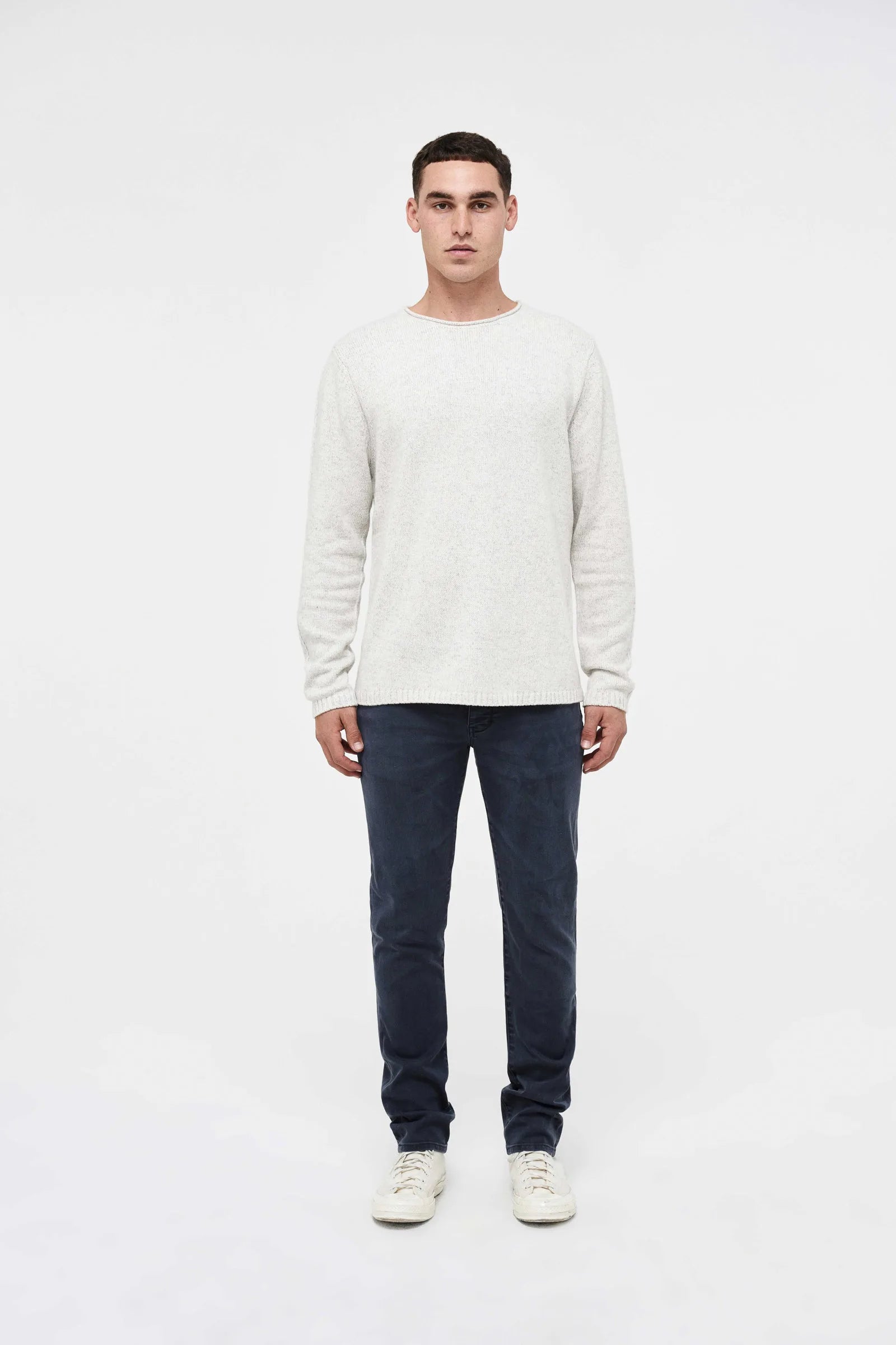 Chain Knit Crew - Chalk