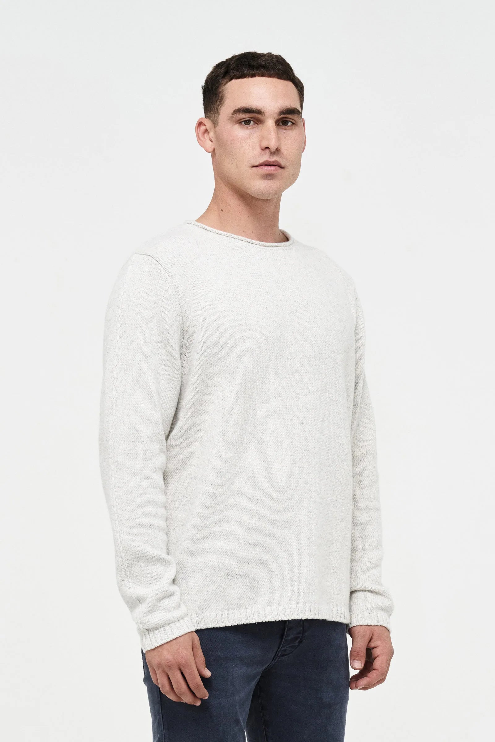Chain Knit Crew - Chalk