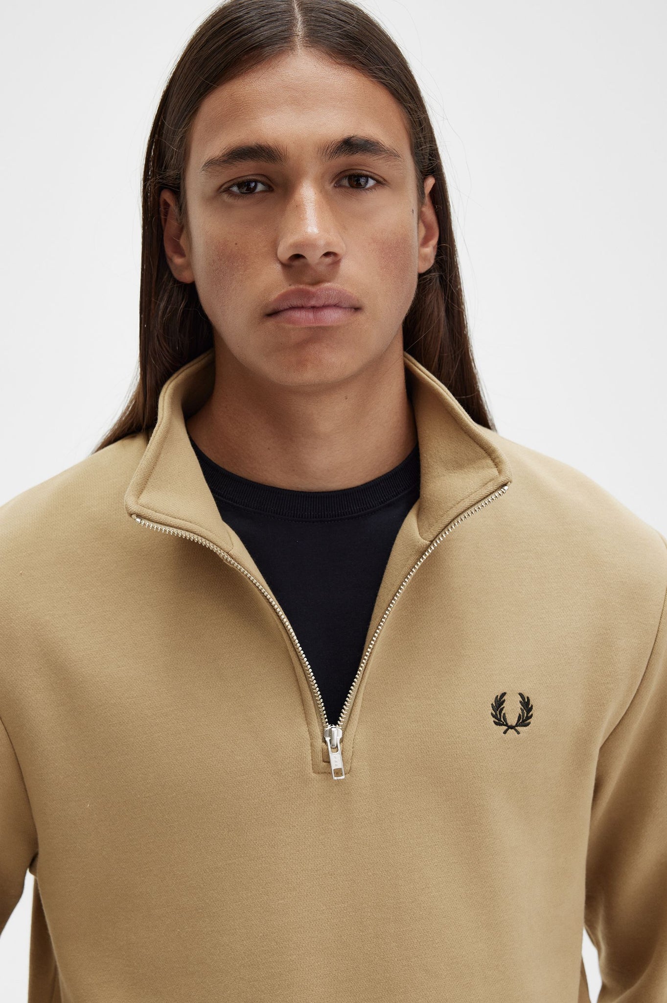 Half Zip Sweatshirt - Warm Stone