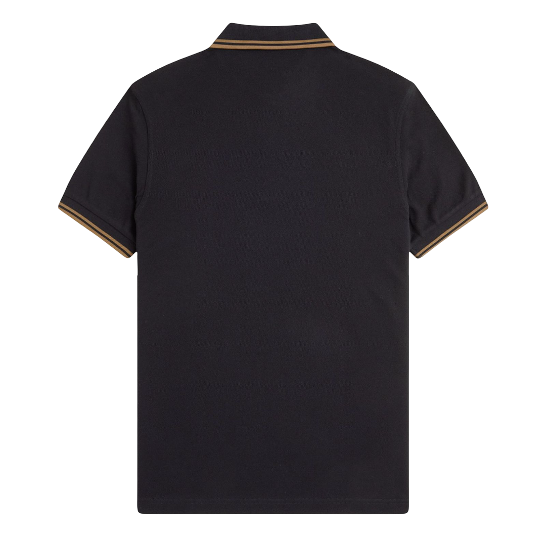 Twin Tipped Fred Perry Shirt - Black/Shadedstone