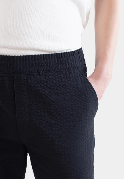 Mian seersucker shorts - Dark Navy