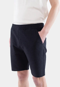 Mian seersucker shorts - Dark Navy
