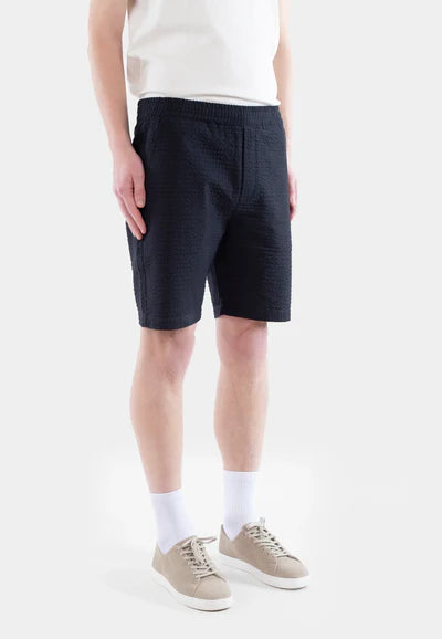 Mian seersucker shorts - Dark Navy