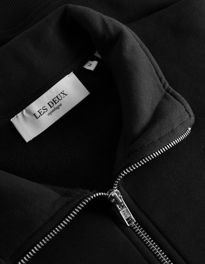 Piece Half-Zip Sweatshirt - Black/Washed Denim Blue/White