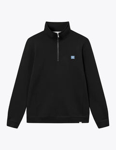 Piece Half-Zip Sweatshirt - Black/Washed Denim Blue/White