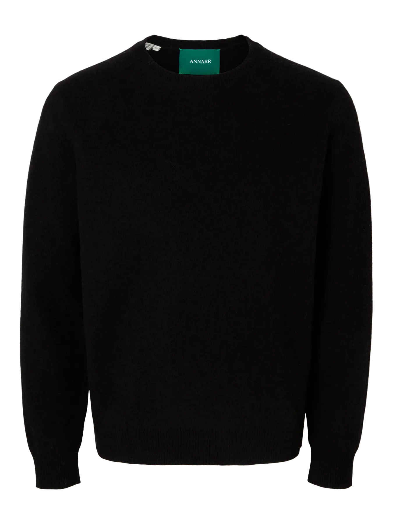 Ragi Long-sleeve Knit Wool Crewneck - Black