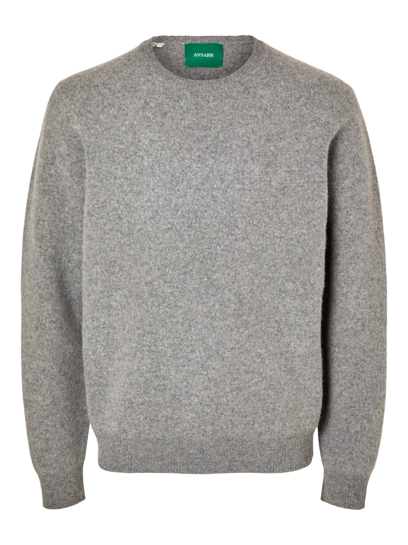 Ragi Long-sleeve Knit Wool Crewneck - Medium Grey Melange