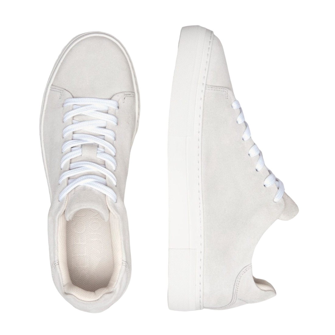 David Chunky Suede Trainer - White