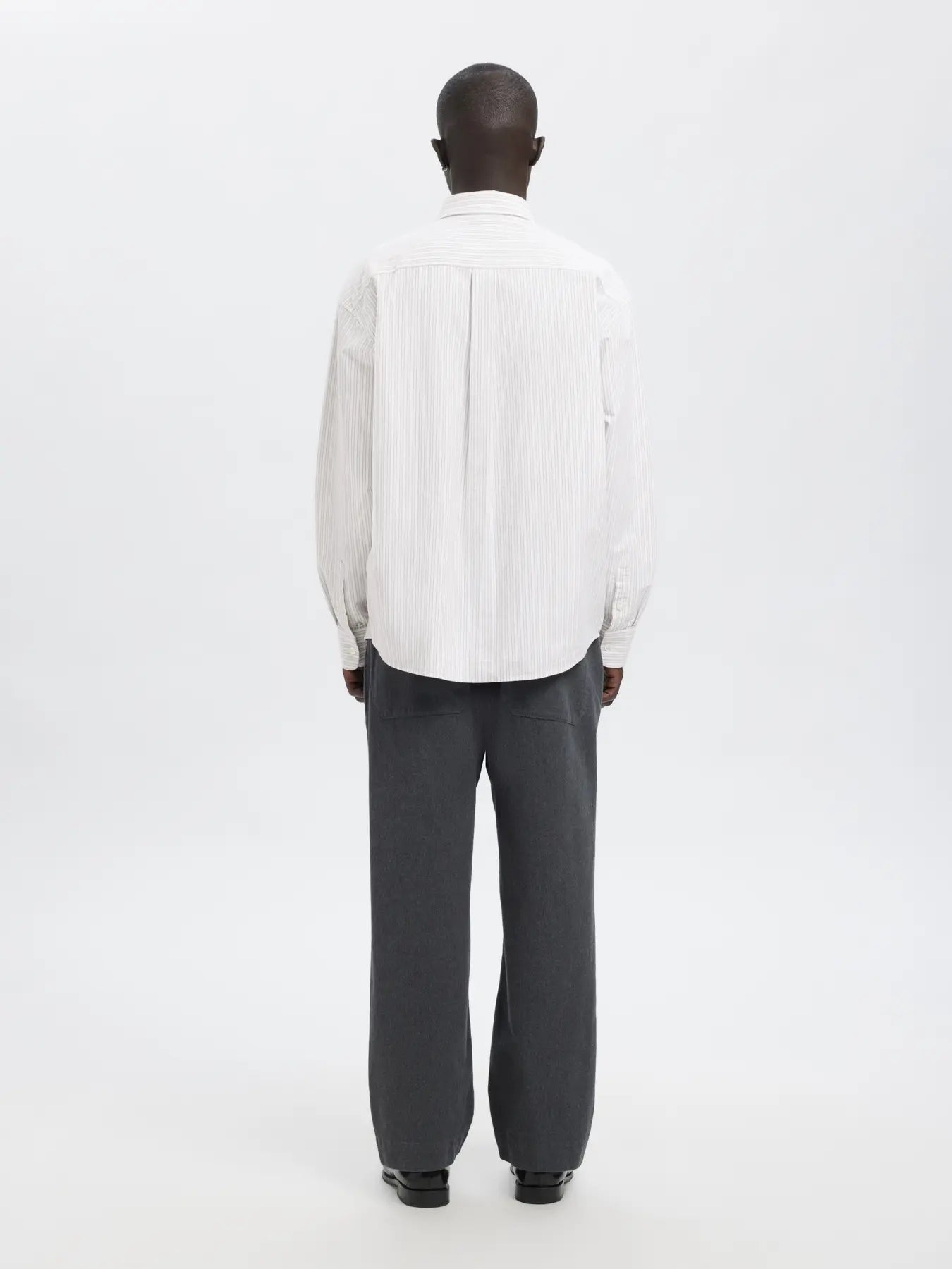 Volund Oxford Long-sleeve Shirt - Brilliant White/Weathered Teak