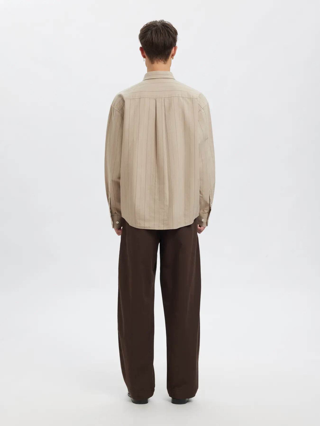 Volund Oxford Long-sleeve Shirt - Pure Cashmere Stripes