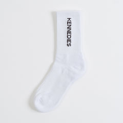 Single socks - White/black Logo