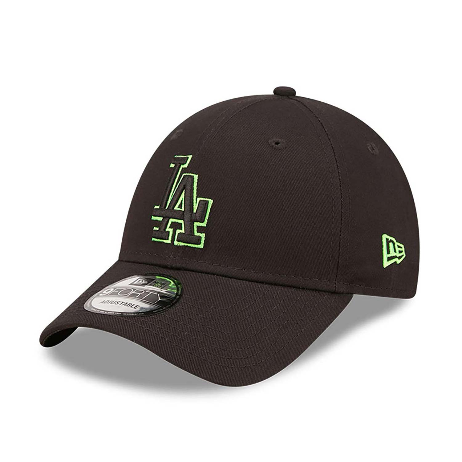 9Forty Neon Outline - Los Angeles Dodgers Black/Cyber Green