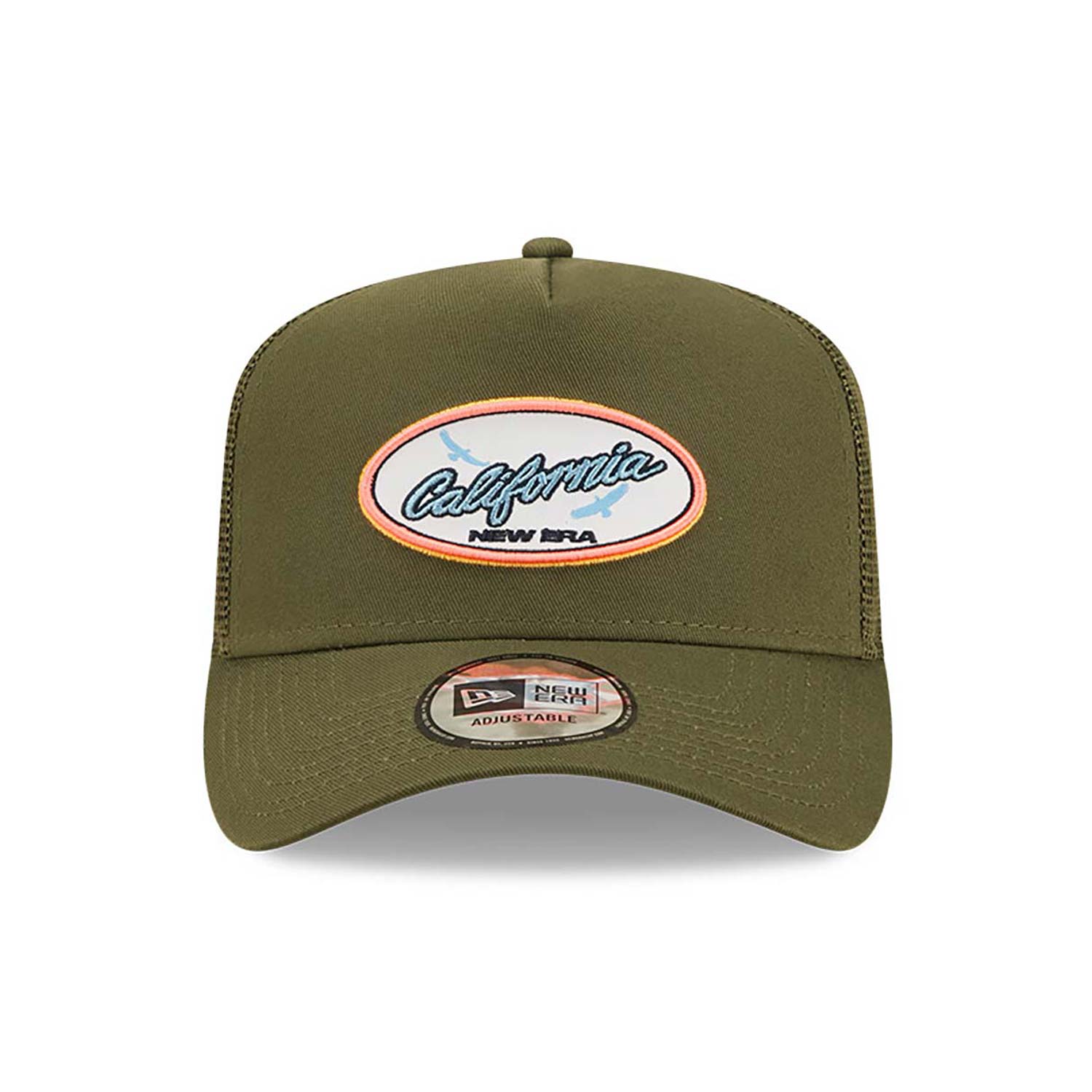 9Forty A-Frame Oval State Trucker Newera - New Olive/Yellow