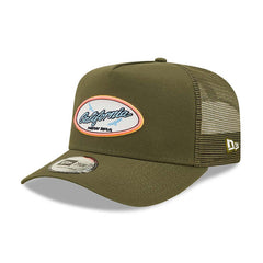 9Forty A-Frame Oval State Trucker Newera - New Olive/Yellow