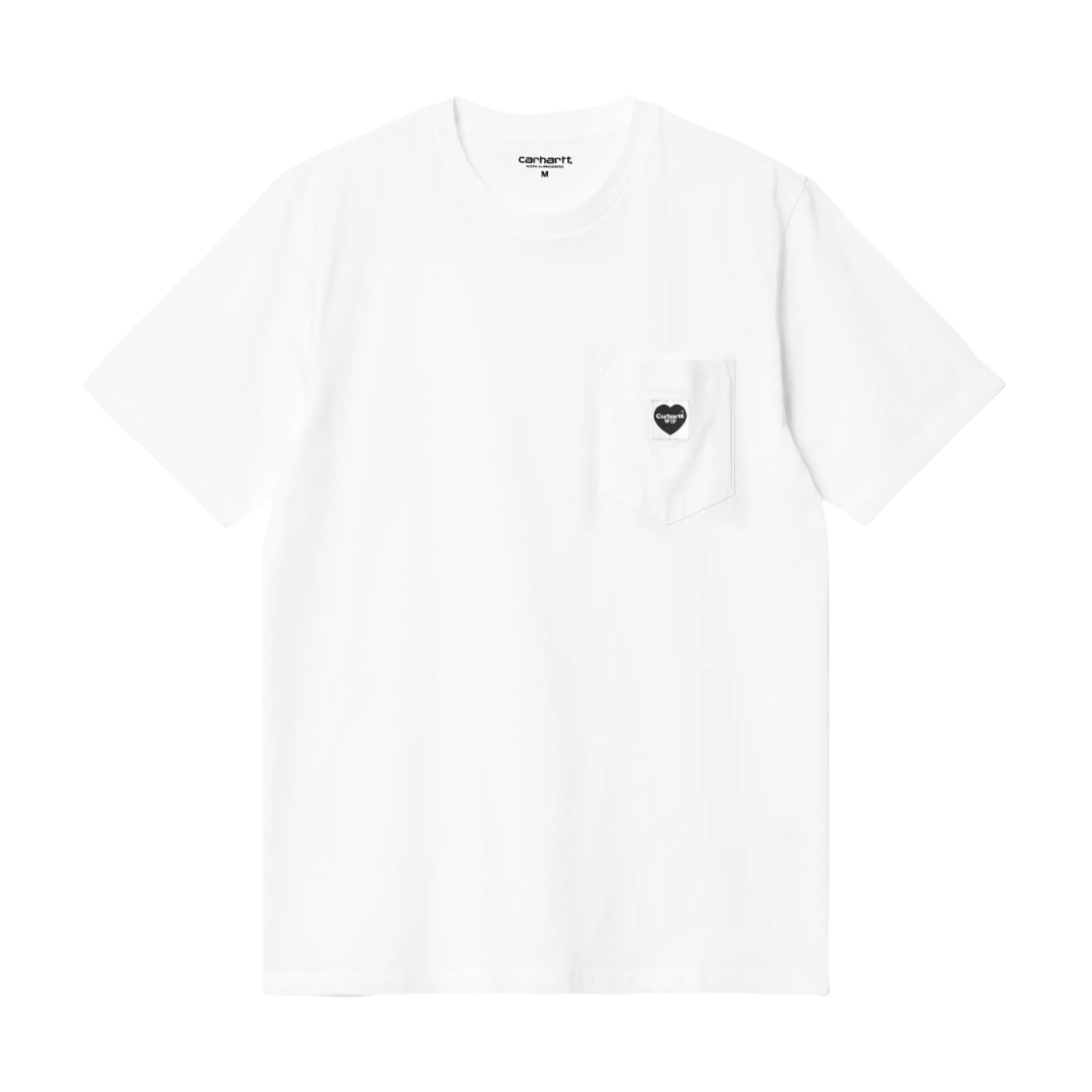 Pocket Heart Short-sleeve T-shirt - White/Black