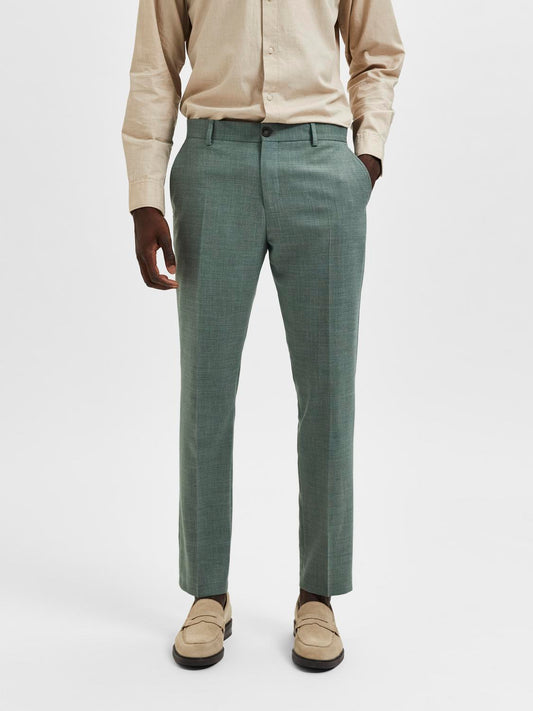 Oasis Linen Trousers - Light Green Melange