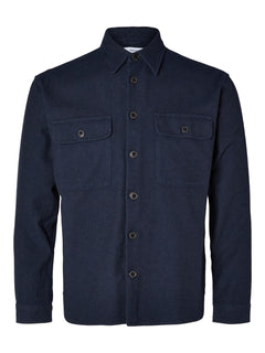 Mason-Twill Overshirt Long-Sleeve - Navy Blazer