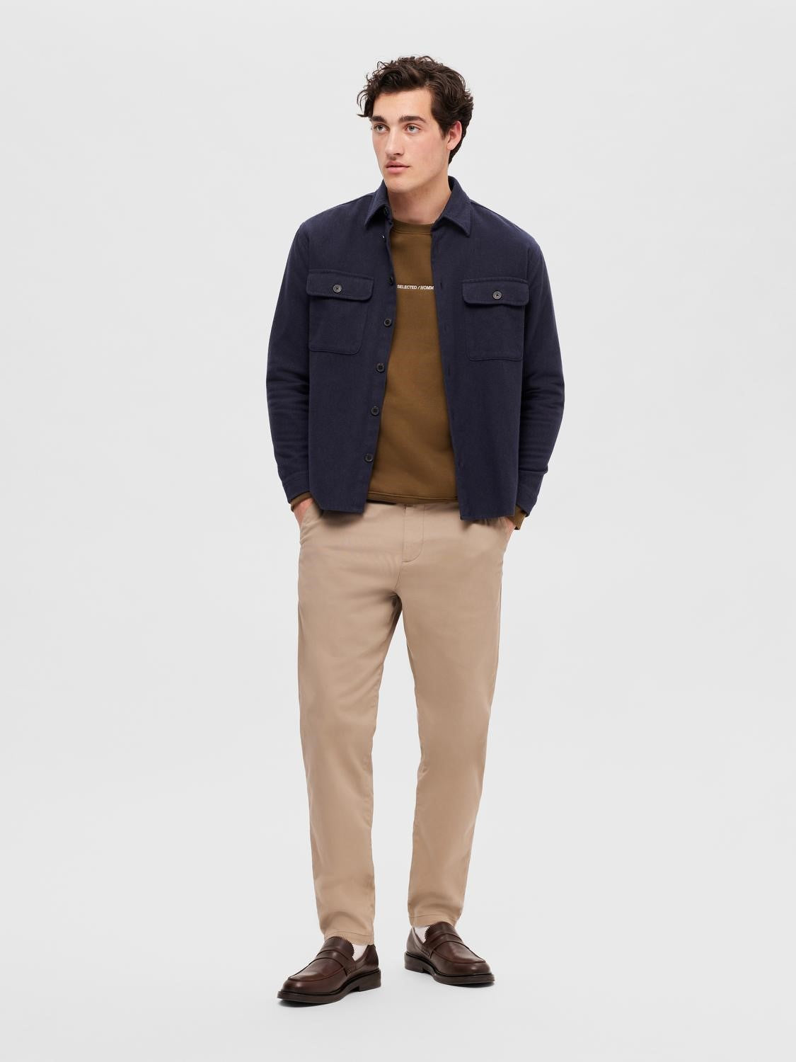 Mason-Twill Overshirt Long-Sleeve - Navy Blazer