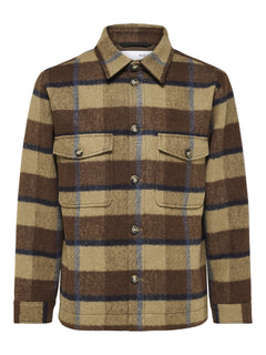 Archive Overshirt - Ermine Brown/Blue