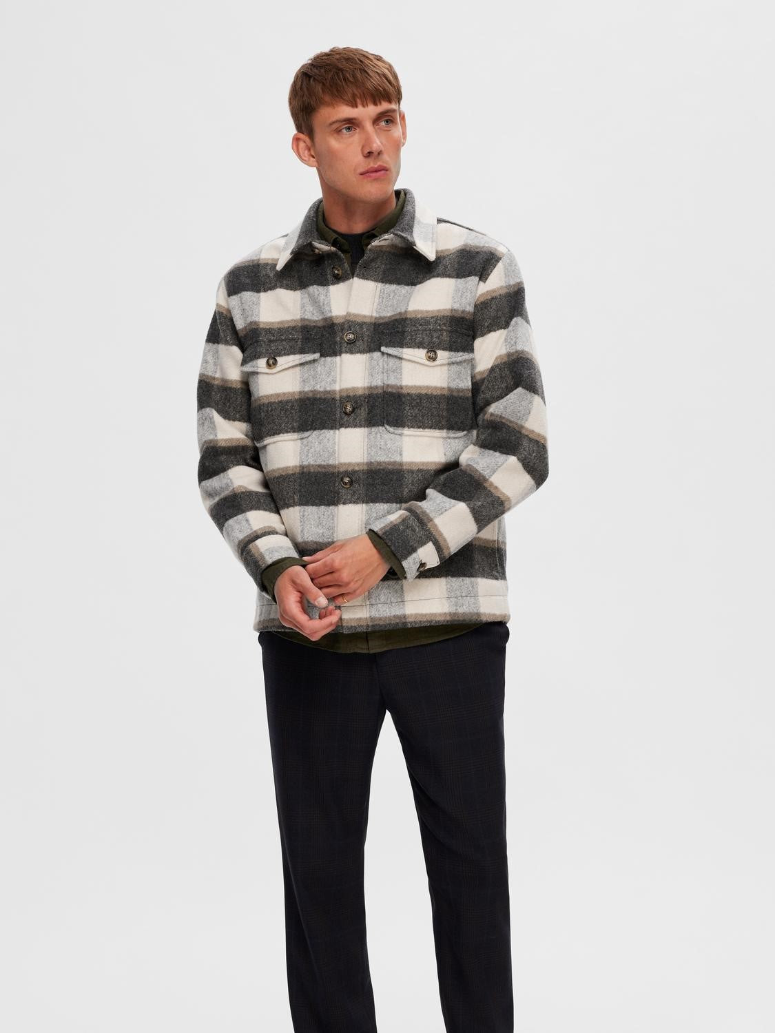 Archive Overshirt - Ermine Sand/White