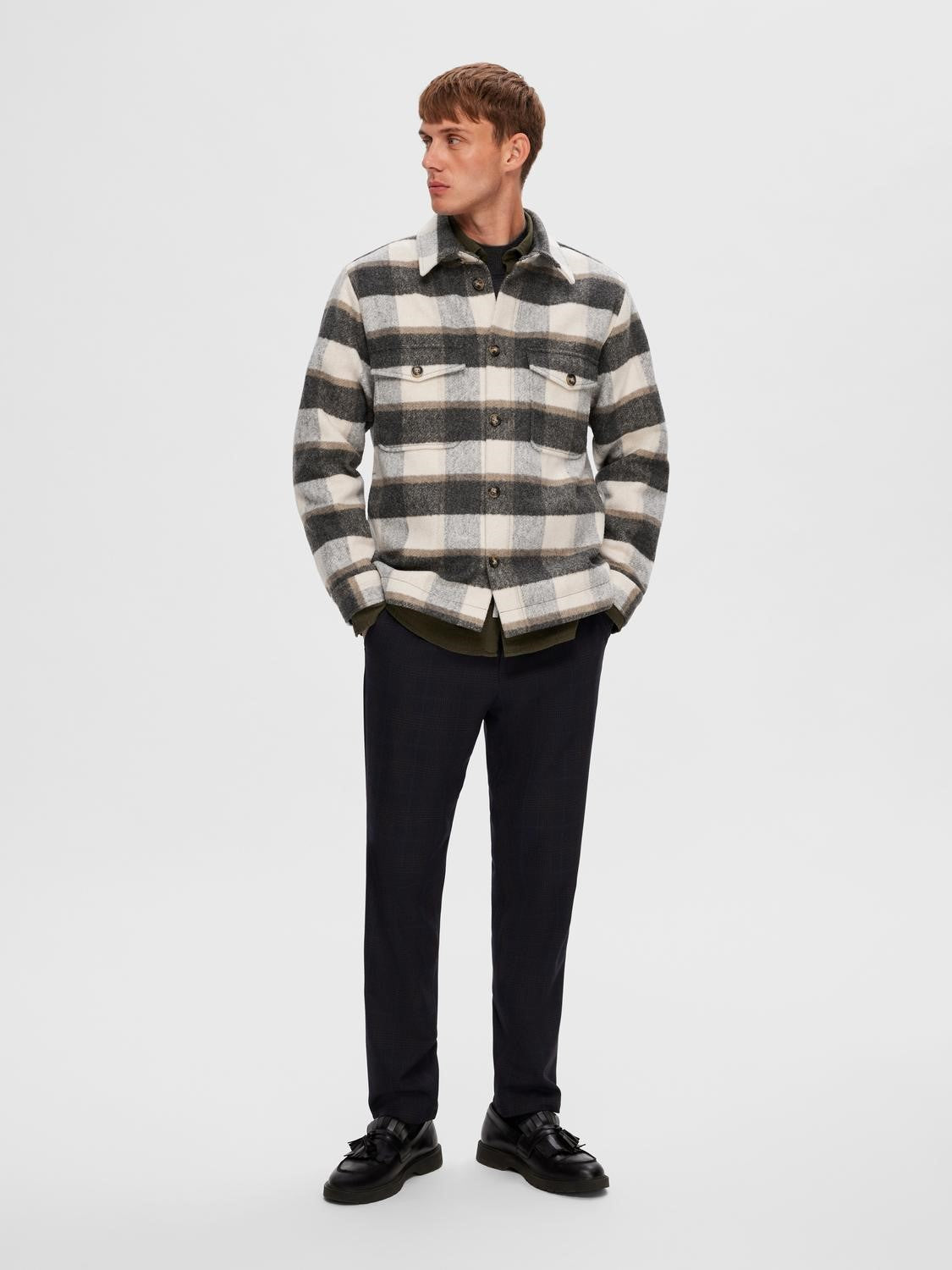 Archive Overshirt - Ermine Sand/White