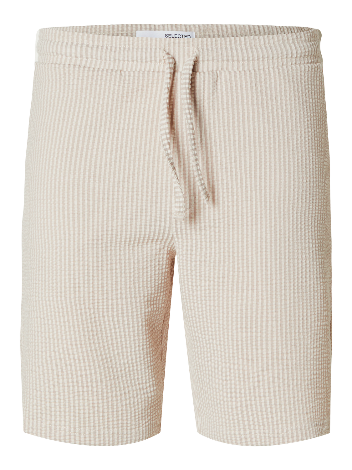 Regular Ben Seersucker Jersey Shorts - Desert Taupe Blanc De Blanc