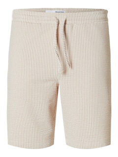 Regular Ben Seersucker Jersey Shorts - Desert Taupe Blanc De Blanc