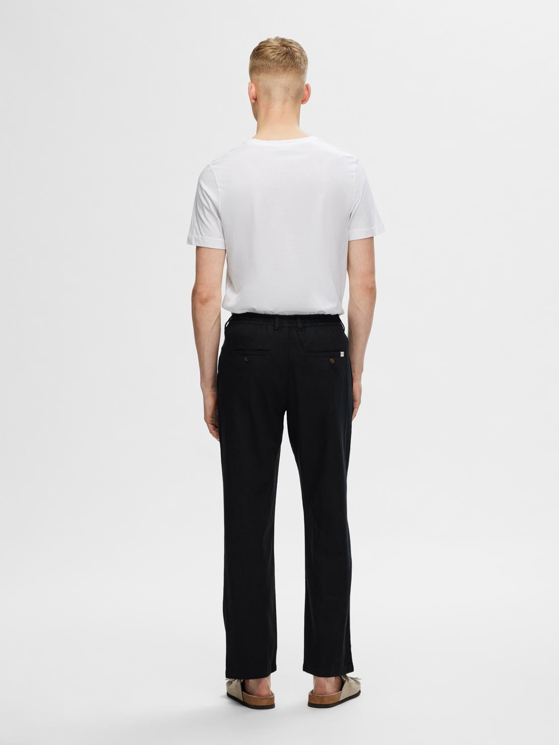 196 Straight Brody Linen Pant - Black