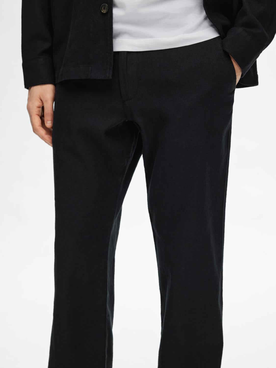 196 Straight Brody Linen Pant - Black