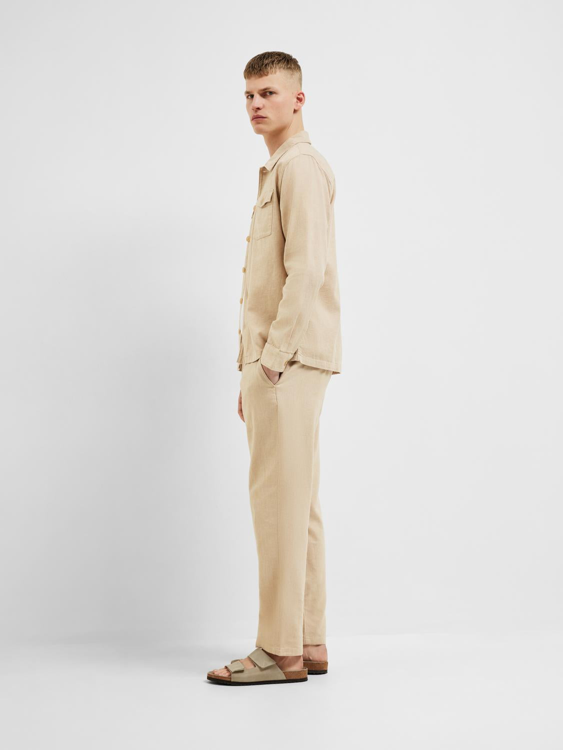 196 Straight Brody Linen Pant - Incense Mixed With Oatmeal