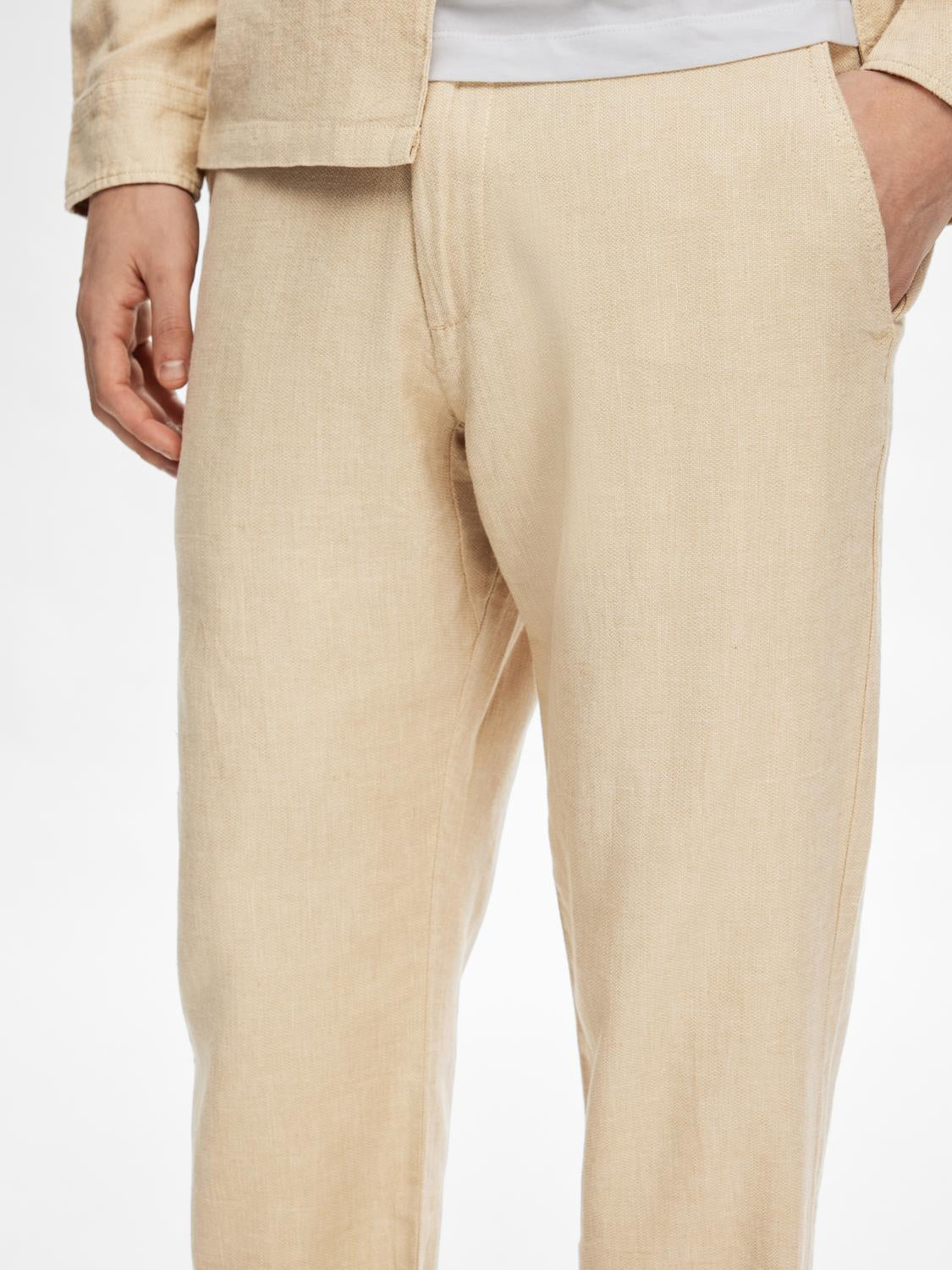 196 Straight Brody Linen Pant - Incense Mixed With Oatmeal