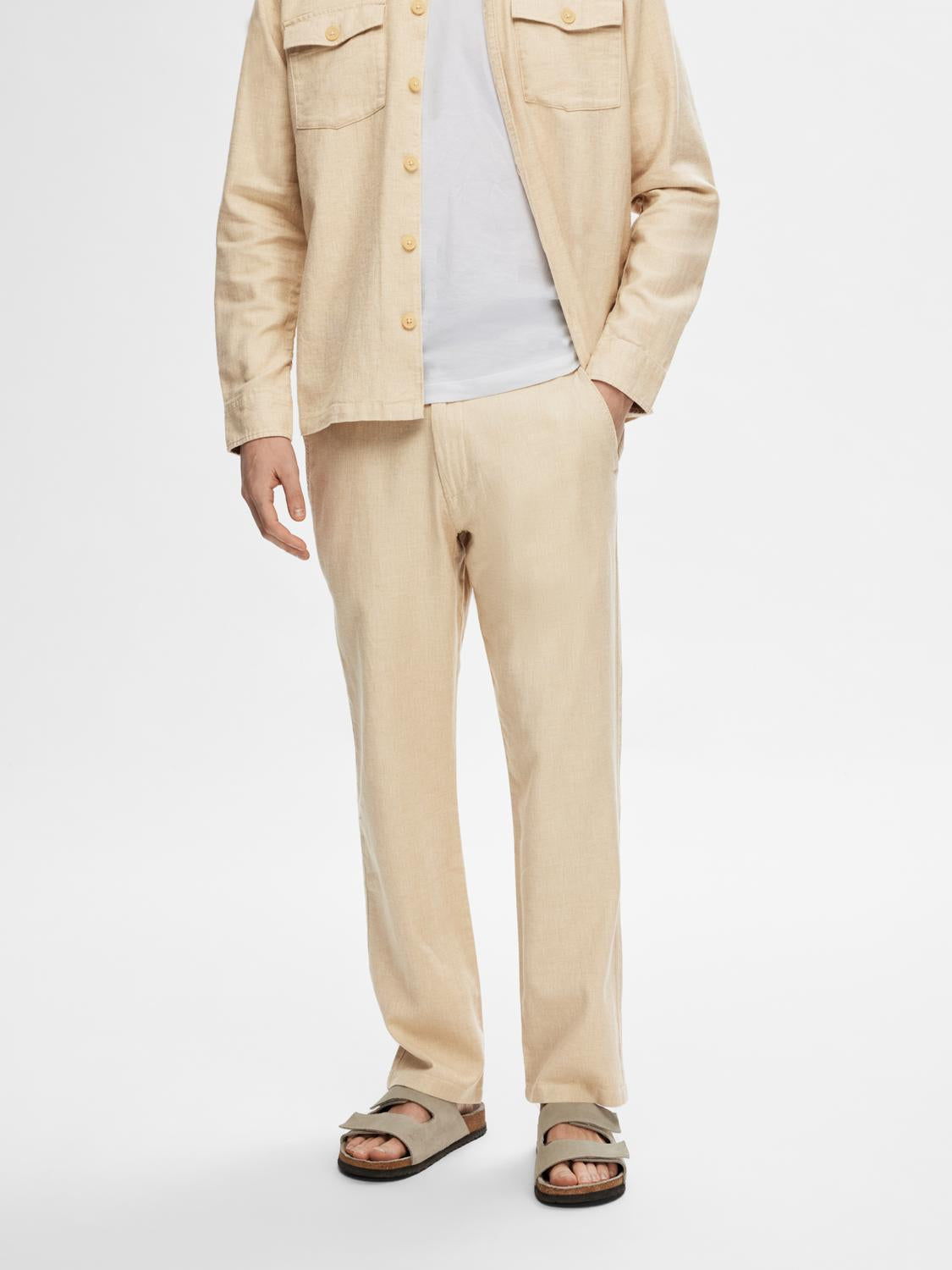 196 Straight Brody Linen Pant - Incense Mixed With Oatmeal