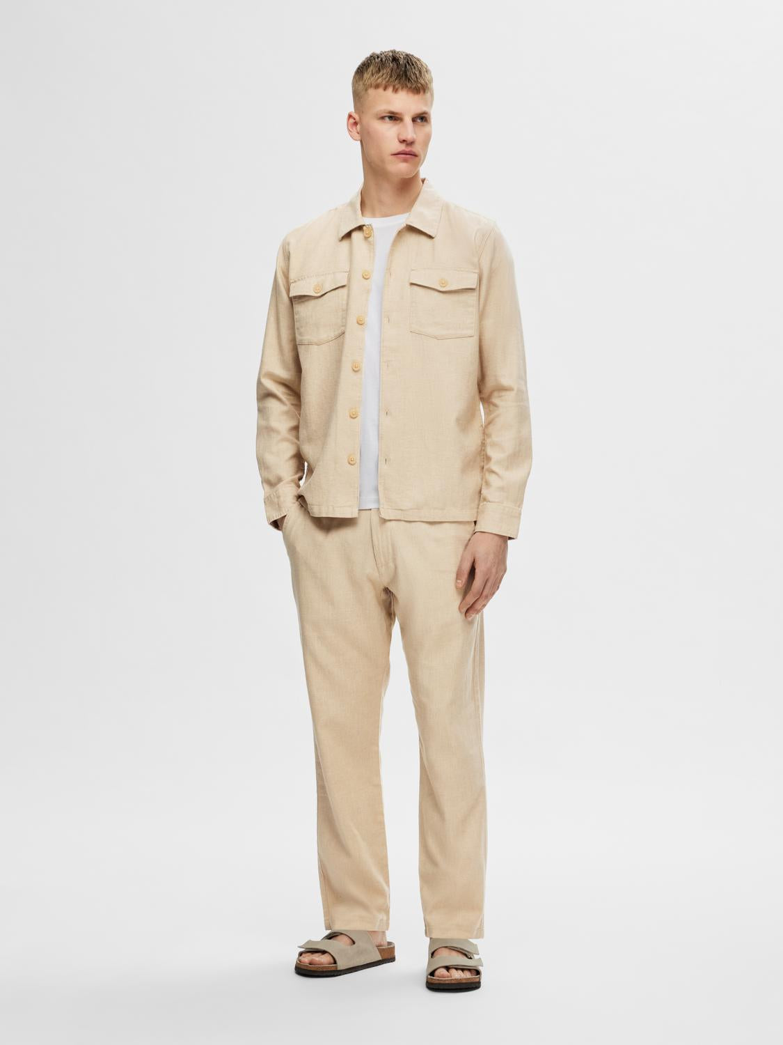 196 Straight Brody Linen Pant - Incense Mixed With Oatmeal