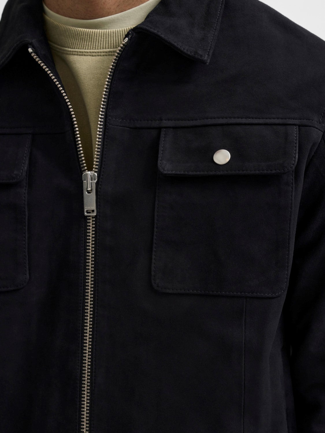 Iconic Blouson Suede Jacket - Black