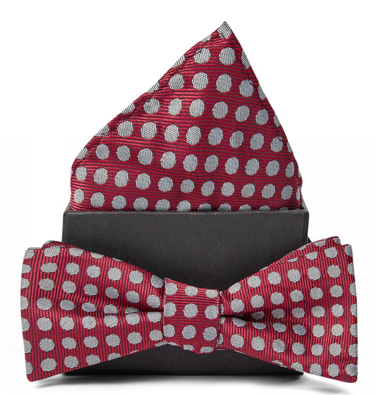 Bowtie & Hankie - Red with dots