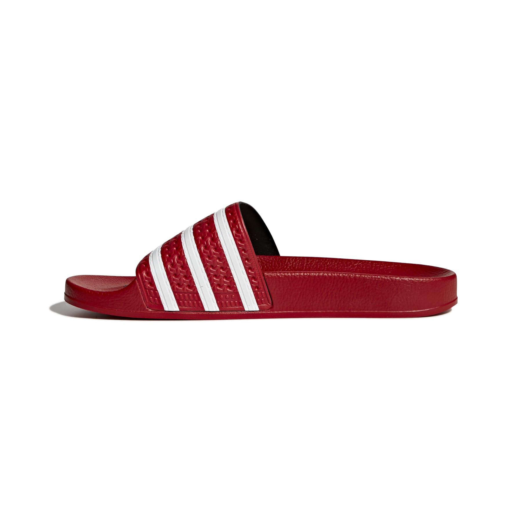 Adilette Slides - Scarlet/White/Scarlet